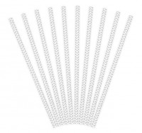 Preview: 10 zigzag paper straws silver 19.5cm