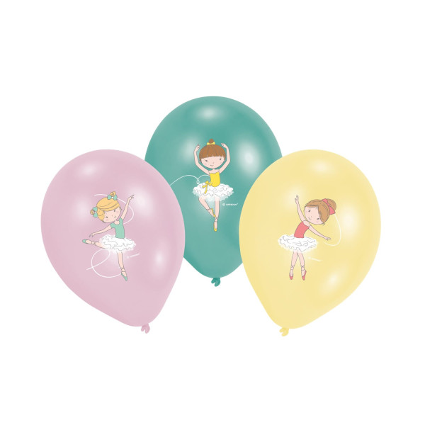 6 Kleine Ballerina Luftballons 28cm