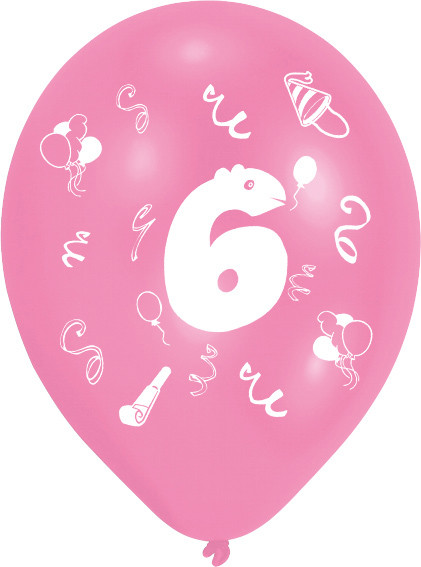 8 Verrückte Zahlen-Ballons 6.Geburtstag Bunt