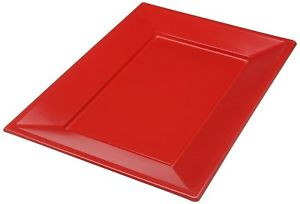 3 talerze do serwowania w kolorze paryskiej czerwieni 33x23 cm