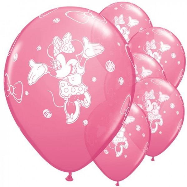 6 Celebrating Minnie Mouse balloons 28cm