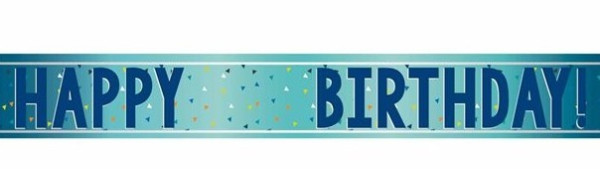 Personalized blue birthday banner 174cm