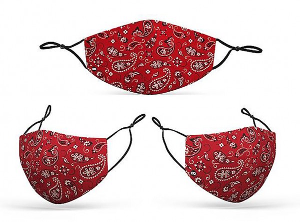 Red bandana mouth nose mask for adults