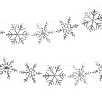 Vista previa: Guirnalda de copos de nieve de Navidad helada 3m