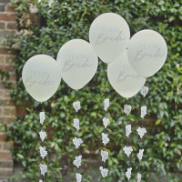 Vorschau: 5 Hellgrüne Blooming Bride Ballons mit Schnur 30cm