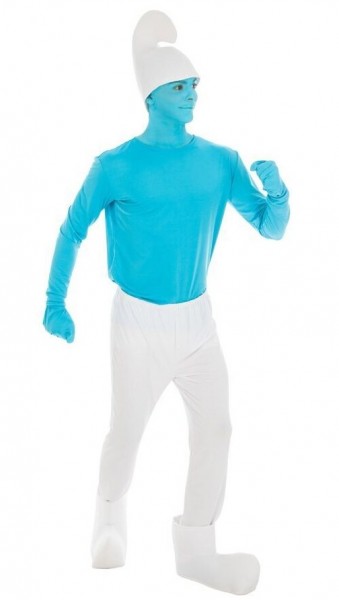 Blaues Schlumpf Kostüm für Erwachsene