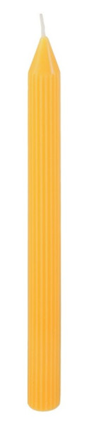 2 velas de palo, acanaladas amarillas, 2 x 25 cm