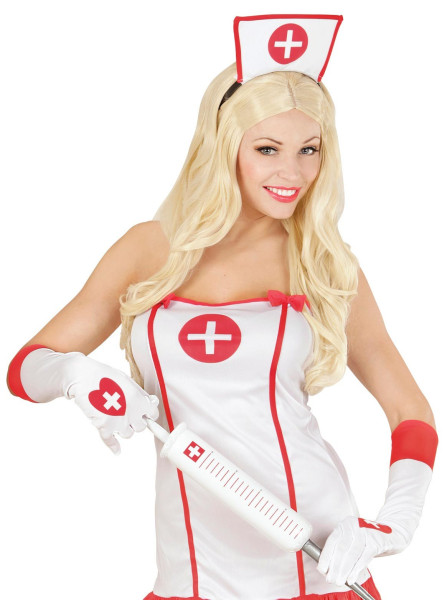 Weiß-Rote Krankenschwester Handschuhe 2