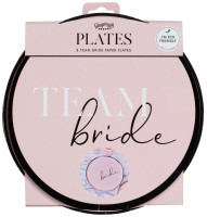 Vista previa: XX Platos de papel Team Bride rosa-negro XXcm