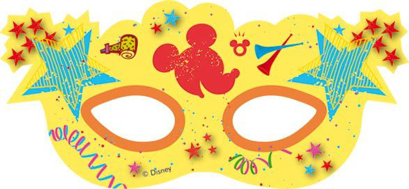 6 Mickey's party marathon cardboard masks