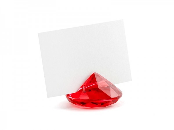 10 Diamanten Kartenhalter rot 4cm