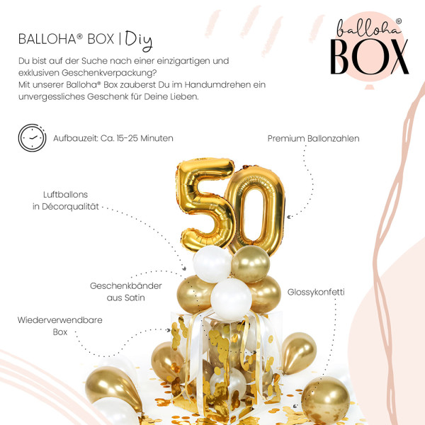 Balloha Geschenkbox DIY Gold Celebration 50 XL 3