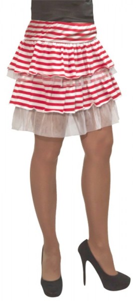 Falda de rayas atrevida blanco-rojo