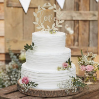 Country love wedding cake decoration