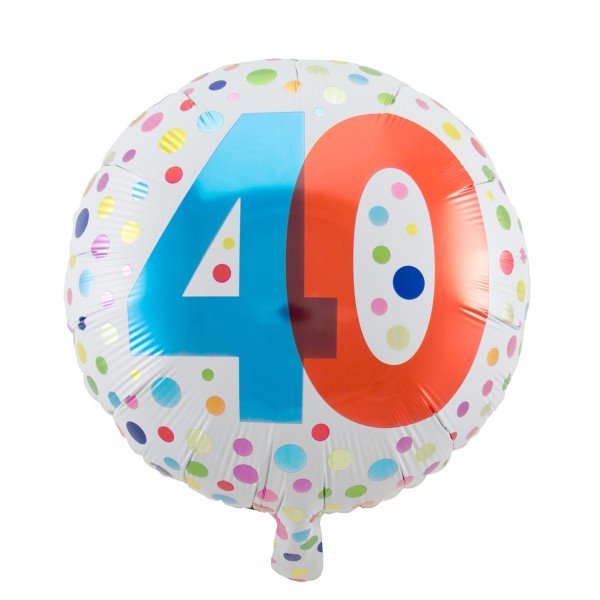 Splendide ballon aluminium 40e anniversaire 45cm