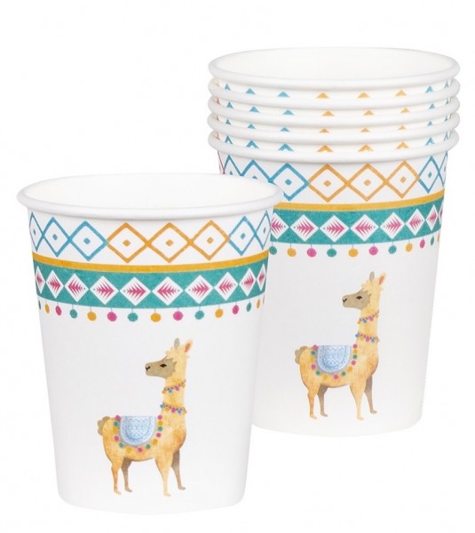 6 Llama circus paper cups 250ml