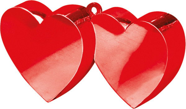 Double heart balloon weight in red