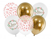 6 ballons let love grow 30cm