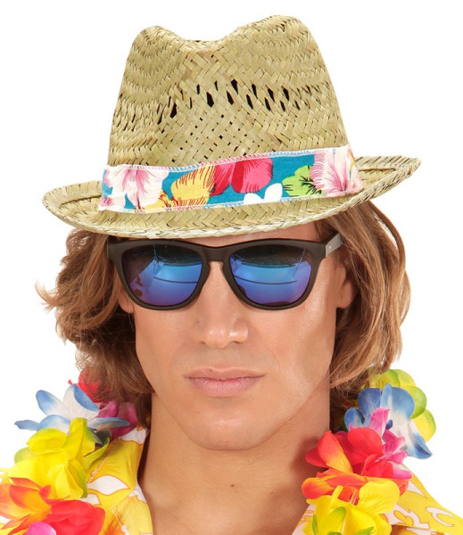 Beachboy stråhat med farverigt bånd 4