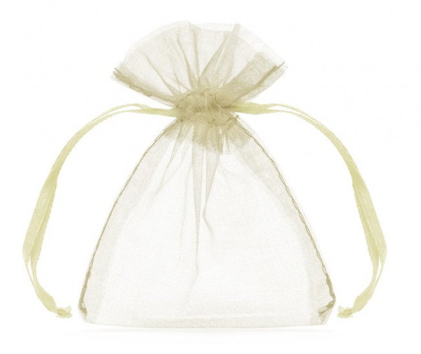 10 Cream Organza Bags Pearl 7.5 x 10cm