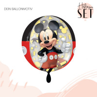 Vorschau: Mickey Maus Forever Ballonbouquet-Set mit Heliumbehälter