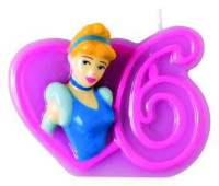 Hermoso pastel de princesa Disney vela número 6