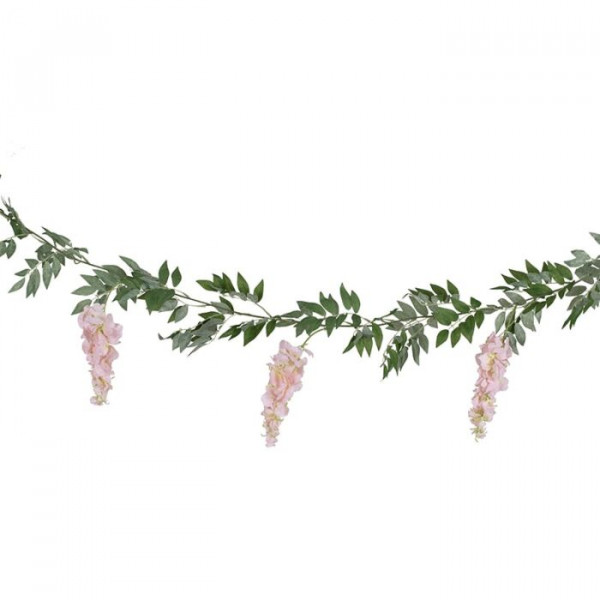 Guirnalda de flores de glicina rosa 1.8m