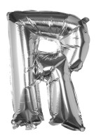 Vorschau: Silberner R Buchstaben Folienballon 40cm