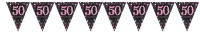 Pink 50th Birthday Wimpelkette 4m