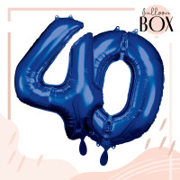 Vorschau: 10 Heliumballons in der Box Blau 40