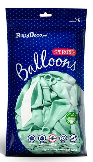100 ballons étoiles de fête menthe turquoise 27cm 4