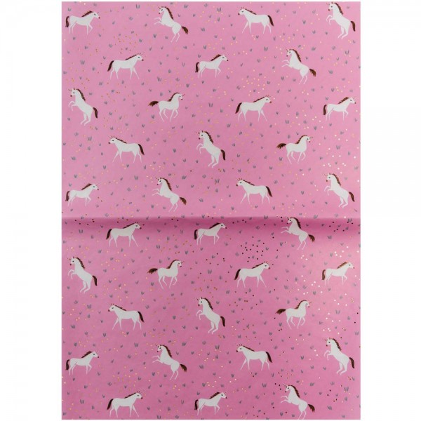 Paper Patch Papierbogen Einhorn pink 30x42cm