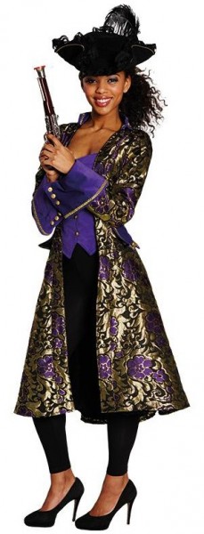 Cappotto da donna pirata impreziosito in oro viola