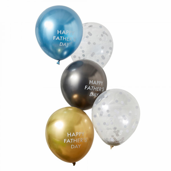 5 Happy Fathers Day latex balloons 31cm