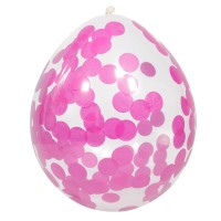 4 pink confetti balloons