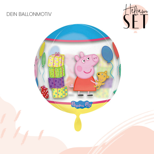 Peppa Pig Ballonbouquet-Set mit Heliumbehälter 2