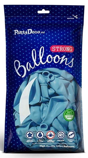 50 ballons étoiles bleu pastel 27cm