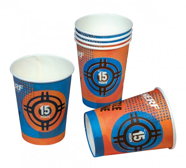 6 Nerf Battle Zone paper cups 200ml