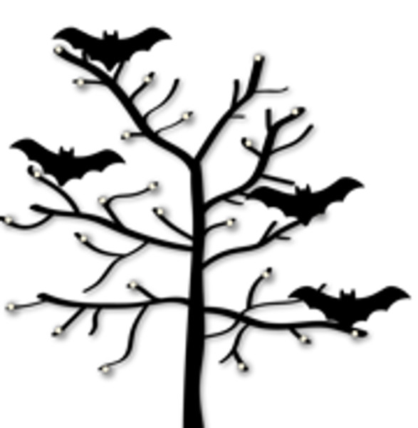 Decoratief figuur - boom met vleermuizen