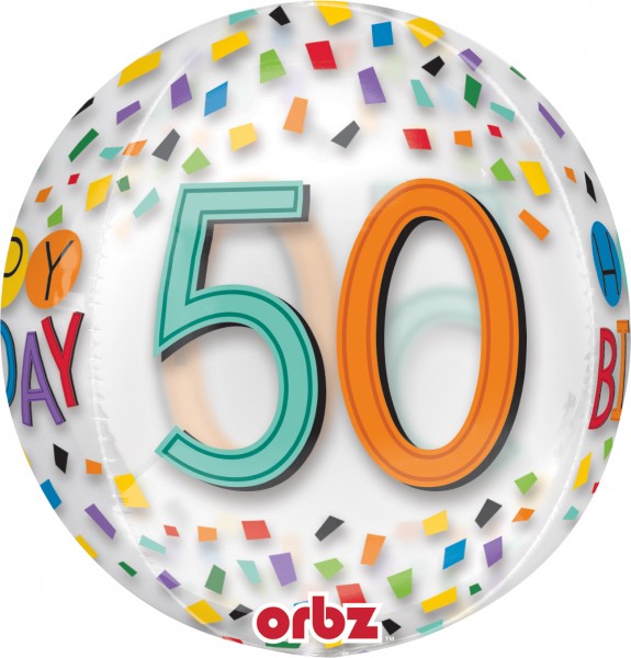 Orbz Ballon Konfetti 50. Geburtstag