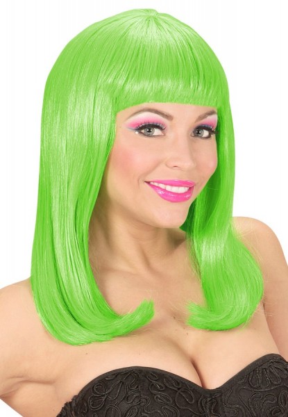Neongrön glödande peruk för kvinnor 2