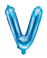 Aperçu: Ballon aluminium V bleu azur 35cm