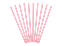 10 papierowych słomek różowych 19,5 cm