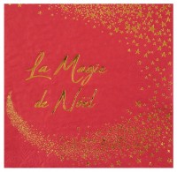 Anteprima: 20 tovaglioli rossi La magie de Noël stella 33cm