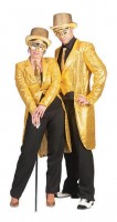 Preview: Funky sequin tailcoat for men yellow