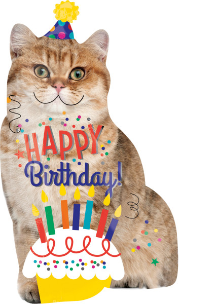 Palloncino di stagnola Happy Birthday Cat