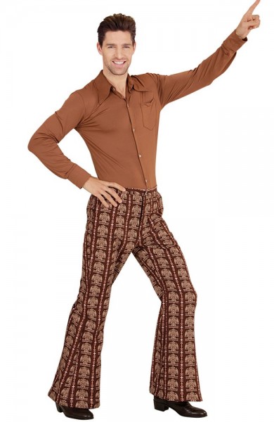 Męskie spodnie rozkloszowane w stylu retro z lat 70