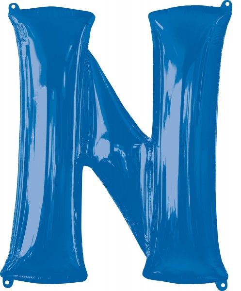 Globo de lámina letra N azul XL 81cm
