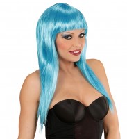 Widok: Jasnoniebieska peruka z długimi włosami