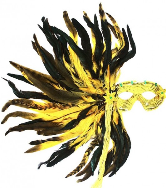 Masque de plumes extravagant de la ruée vers l'or